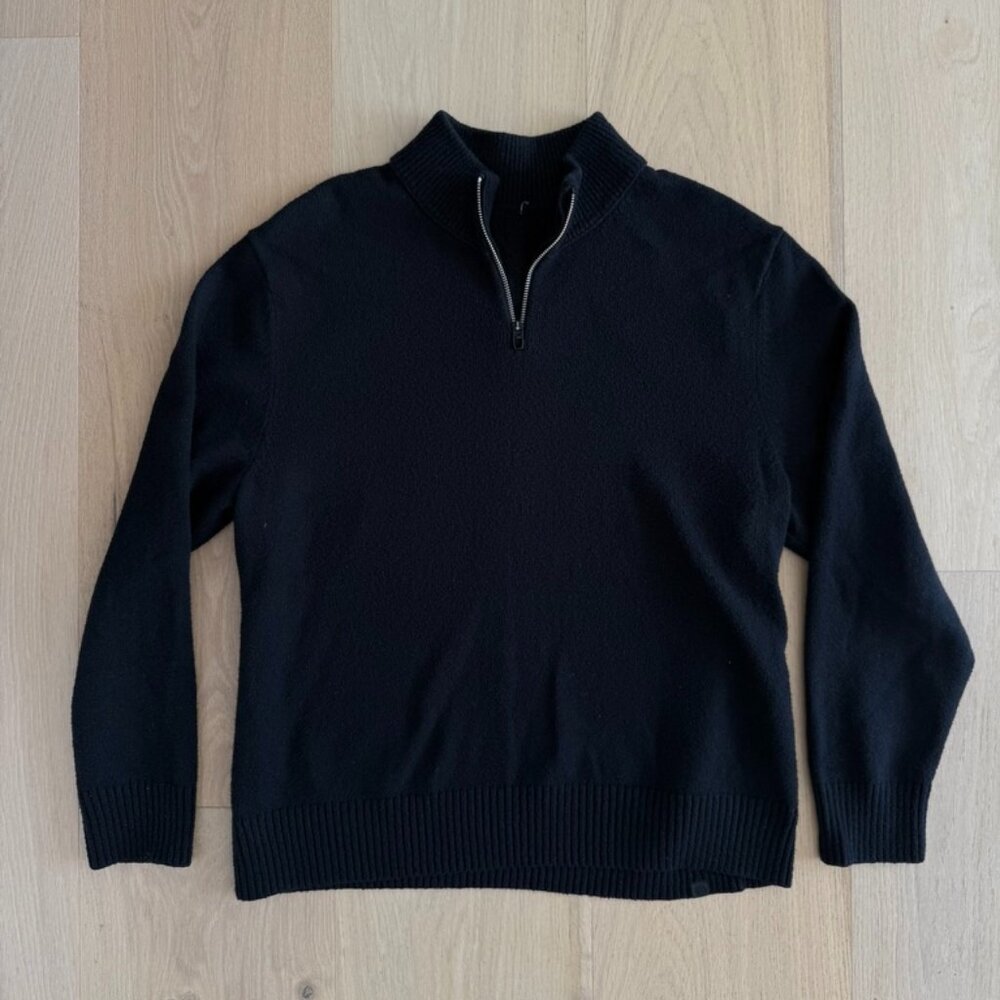 Lululemon Relaxed-Fit Half-Zip Knit Sweater, Men's medium, Black